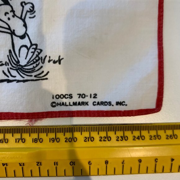 RARE LOT OF 3 VINTAGE (1959, 1970) SNOOPY HANDKERCHIEFS - Picture 4 of 15